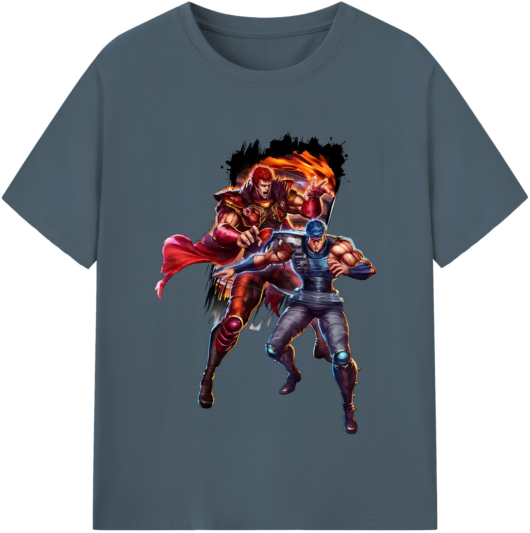 （画像用） 北斗の拳 Fist of the North Star 綿100％半袖Tシャツ（フロントプリント）